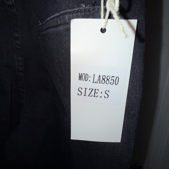 LA Girl Black Denim Straight leg Overalls NWT small - Picture 9 of 15